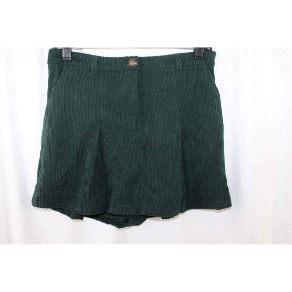 NWT Kirious Womens Juniors Green Corduroy Skort S